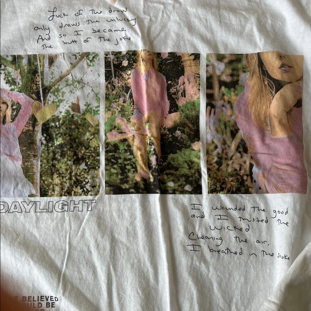 Taylor Swift Daylight Long Sleeve Shirt Lyrics - Picture 3 of 8